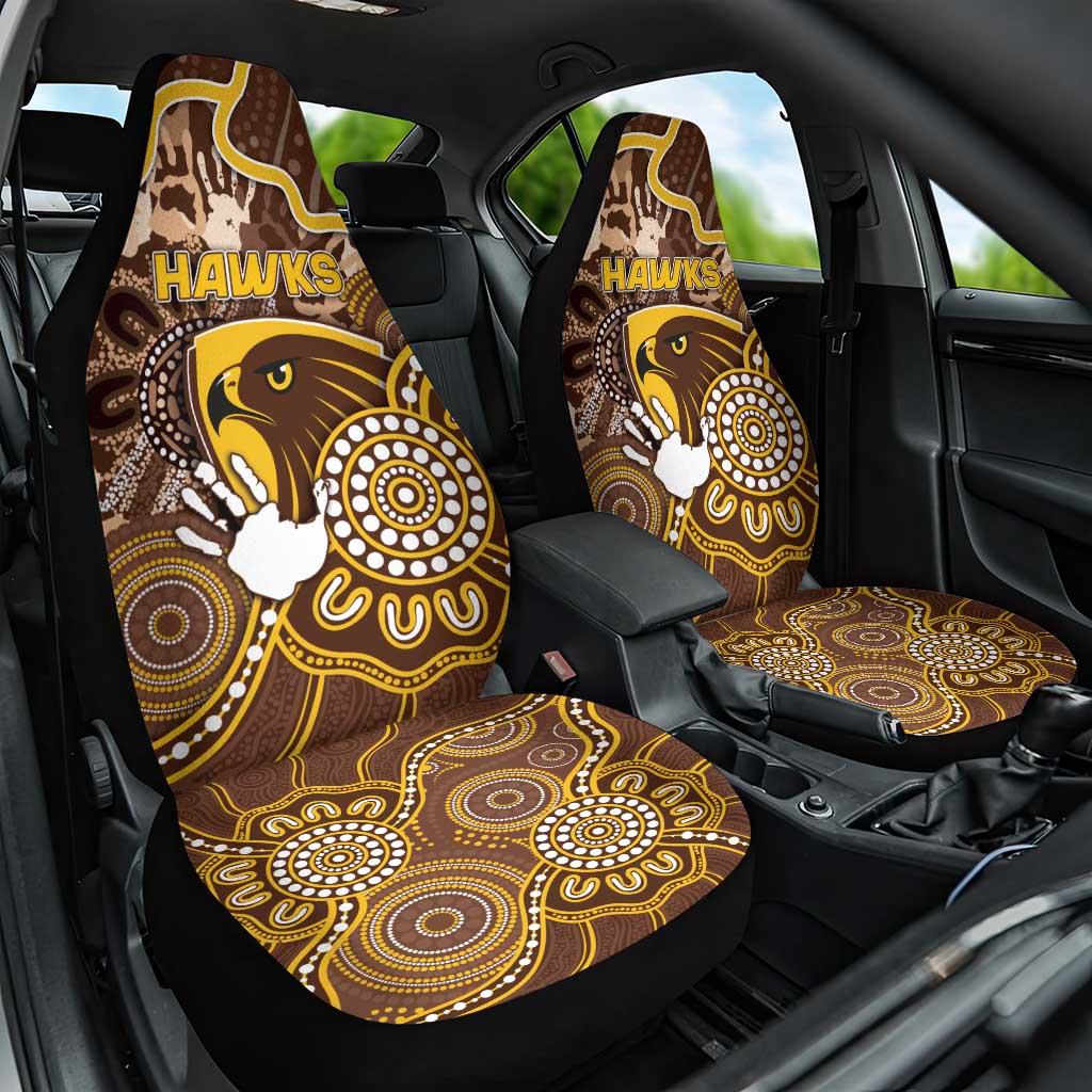 Hawks Football Car Seat Cover Aboriginal Dot Art Pattern