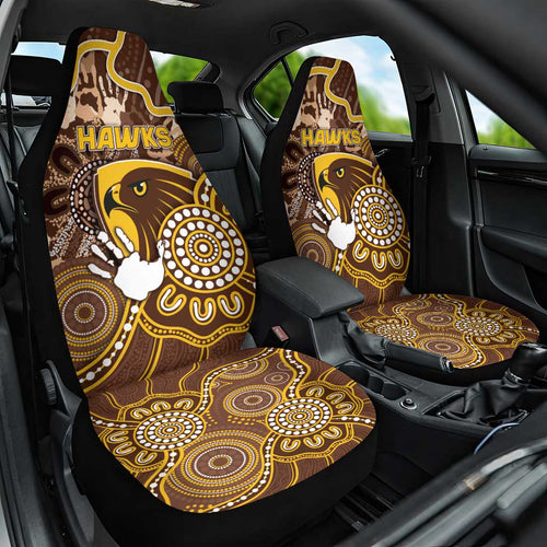 Hawks Football Car Seat Cover Aboriginal Dot Art Pattern