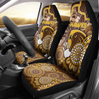 Hawks Football Car Seat Cover Aboriginal Dot Art Pattern
