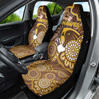 Hawks Football Car Seat Cover Aboriginal Dot Art Pattern