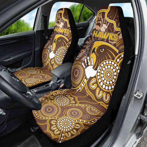Hawks Football Car Seat Cover Aboriginal Dot Art Pattern