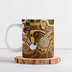 Custom Hawks Football Ceramic Mug Aboriginal Dot Art Pattern