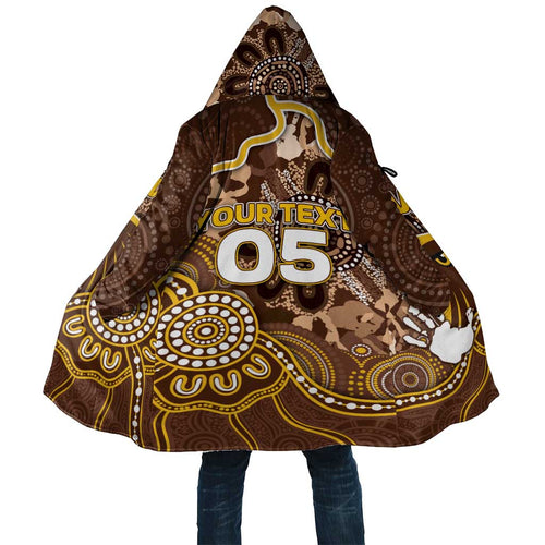 Custom Hawks Football Cloak Aboriginal Dot Art Pattern