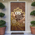 Custom Hawks Football Door Cover Aboriginal Dot Art Pattern