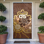Custom Hawks Football Door Cover Aboriginal Dot Art Pattern