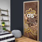 Custom Hawks Football Door Cover Aboriginal Dot Art Pattern