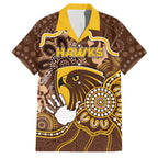 Custom Hawks Football Family Matching Puletasi and Hawaiian Shirt Aboriginal Dot Art Pattern