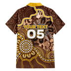 Custom Hawks Football Family Matching Summer Maxi Dress and Hawaiian Shirt Aboriginal Dot Art Pattern