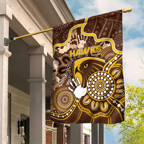 Hawks Football Garden Flag Aboriginal Dot Art Pattern