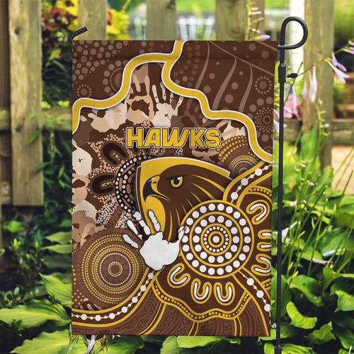 Hawks Football Garden Flag Aboriginal Dot Art Pattern