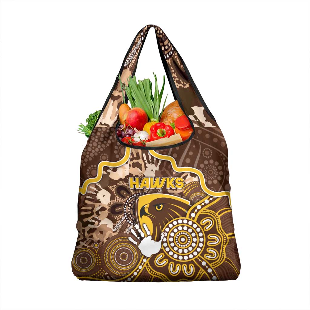Hawks Football Grocery Bag Aboriginal Dot Art Pattern