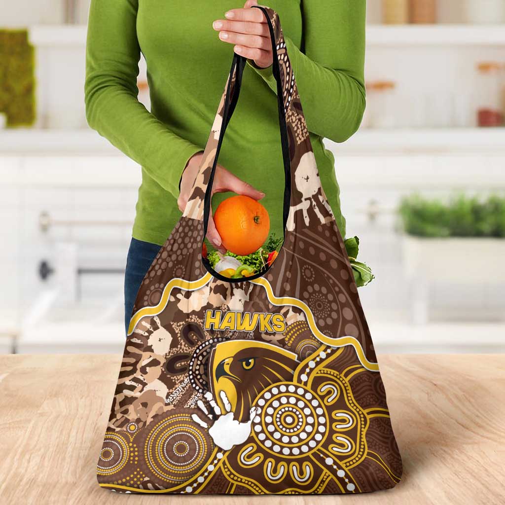 Hawks Football Grocery Bag Aboriginal Dot Art Pattern