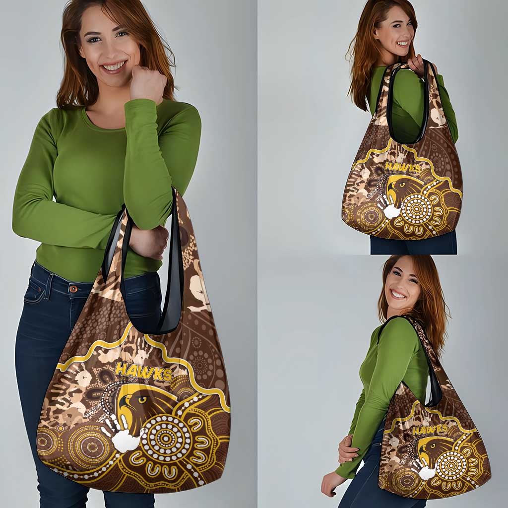 Hawks Football Grocery Bag Aboriginal Dot Art Pattern