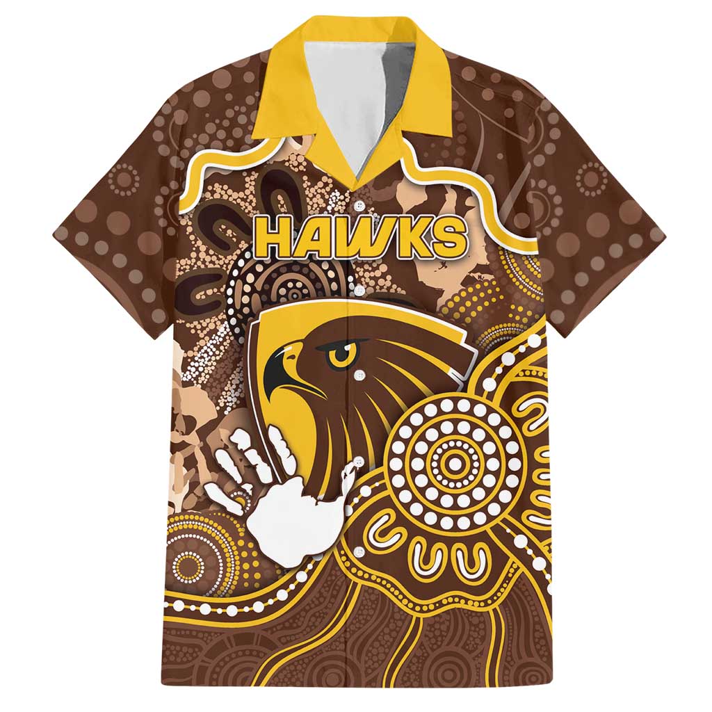 Custom Hawks Football Hawaiian Shirt Aboriginal Dot Art Pattern