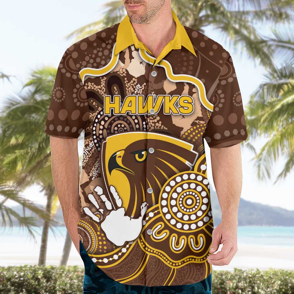 Custom Hawks Football Hawaiian Shirt Aboriginal Dot Art Pattern