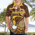 Custom Hawks Football Hawaiian Shirt Aboriginal Dot Art Pattern