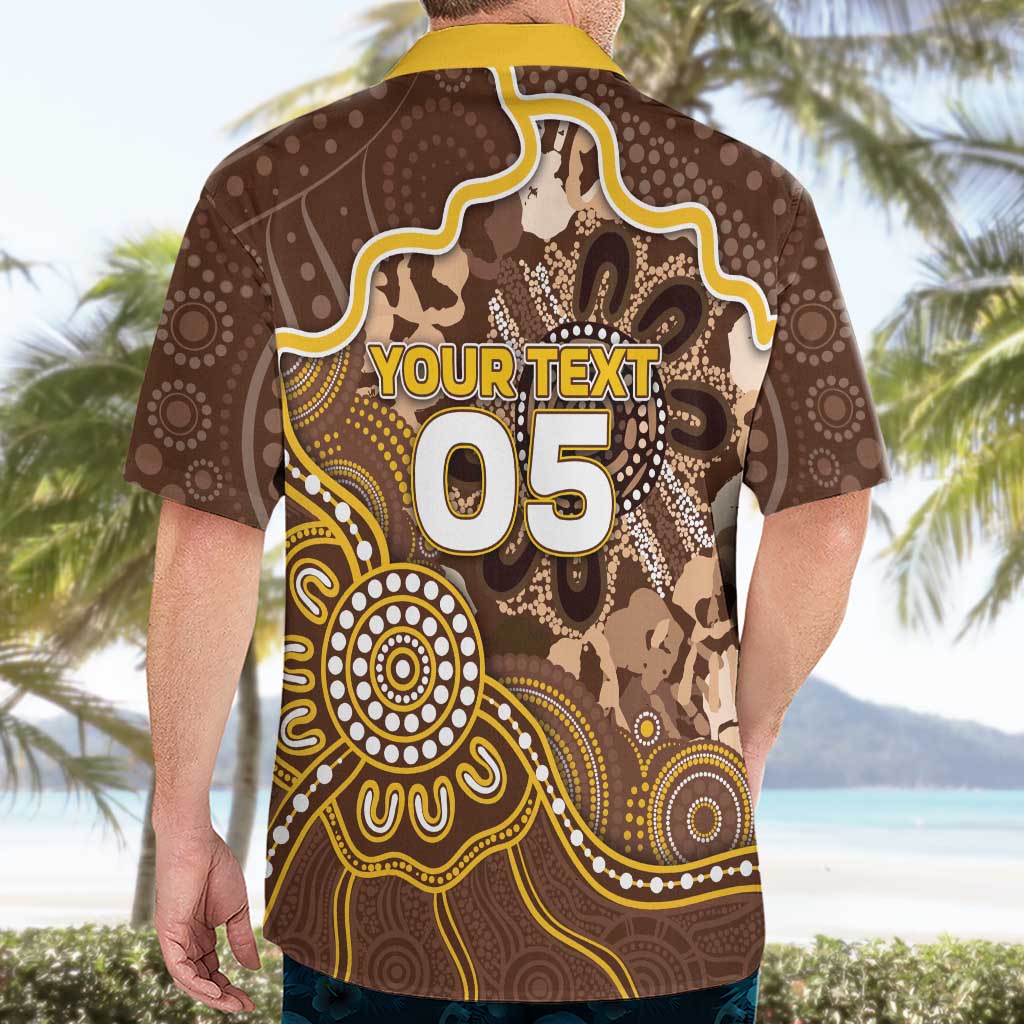 Custom Hawks Football Hawaiian Shirt Aboriginal Dot Art Pattern