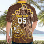 Custom Hawks Football Hawaiian Shirt Aboriginal Dot Art Pattern