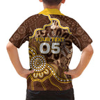 Custom Hawks Football Hawaiian Shirt Aboriginal Dot Art Pattern