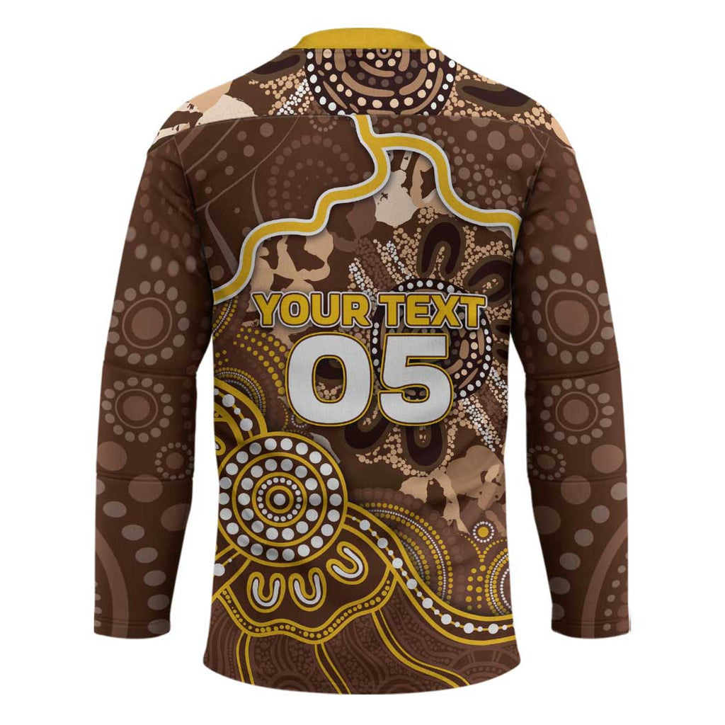 Custom Hawks Football Hockey Jersey Aboriginal Dot Art Pattern
