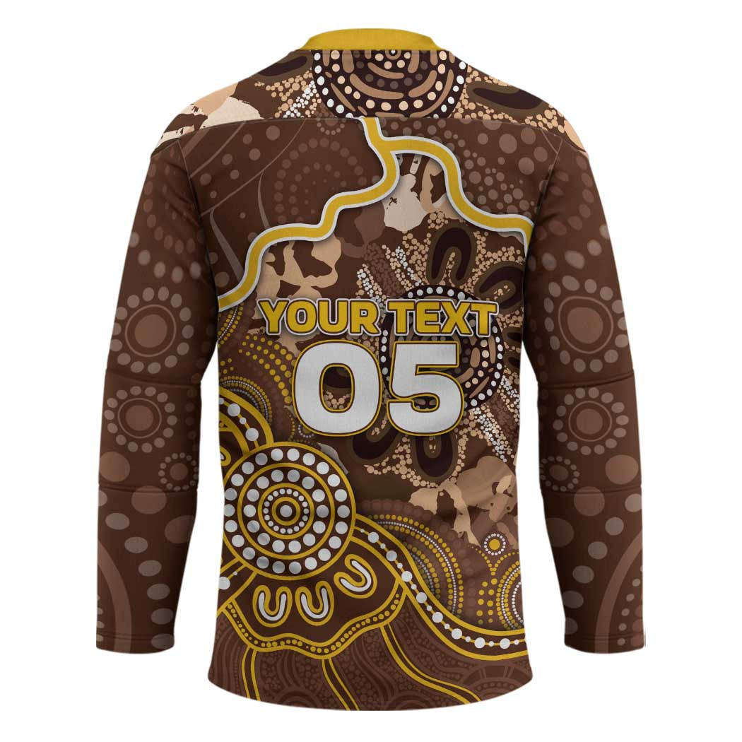 Custom Hawks Football Hockey Jersey Aboriginal Dot Art Pattern