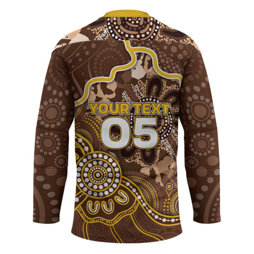 Custom Hawks Football Hockey Jersey Aboriginal Dot Art Pattern