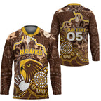 Custom Hawks Football Hockey Jersey Aboriginal Dot Art Pattern