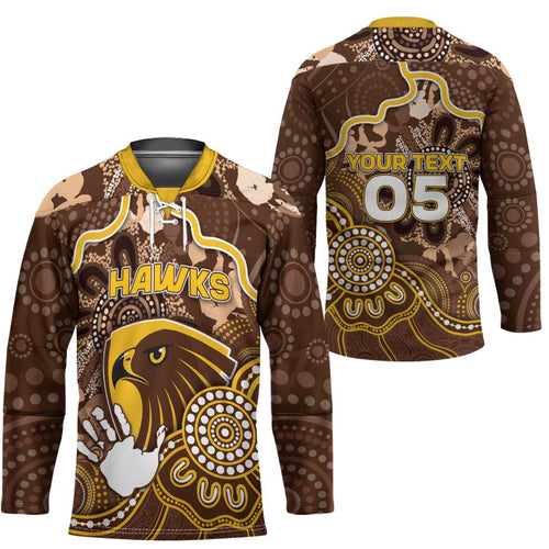 Custom Hawks Football Hockey Jersey Aboriginal Dot Art Pattern