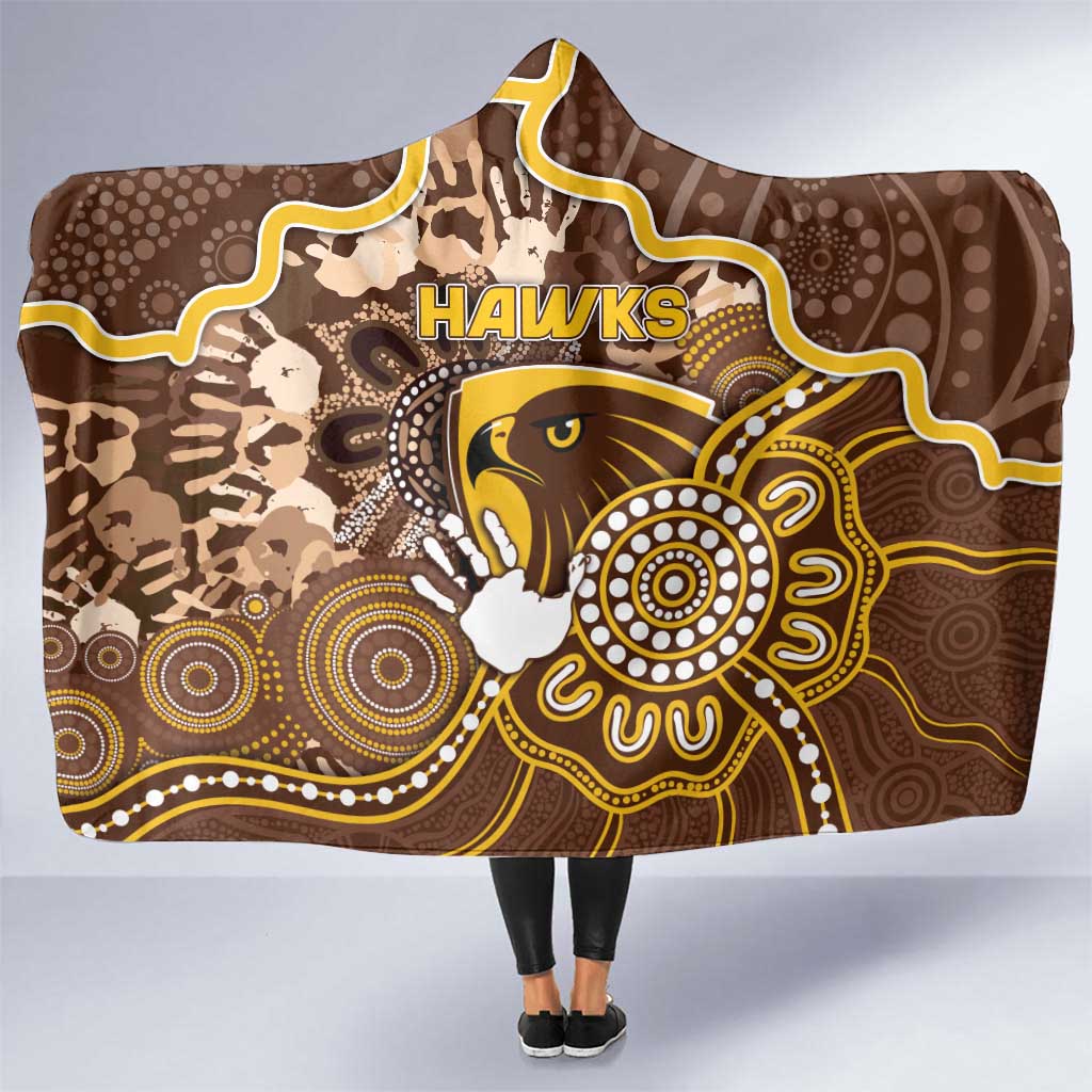 Hawks Football Hooded Blanket Aboriginal Dot Art Pattern