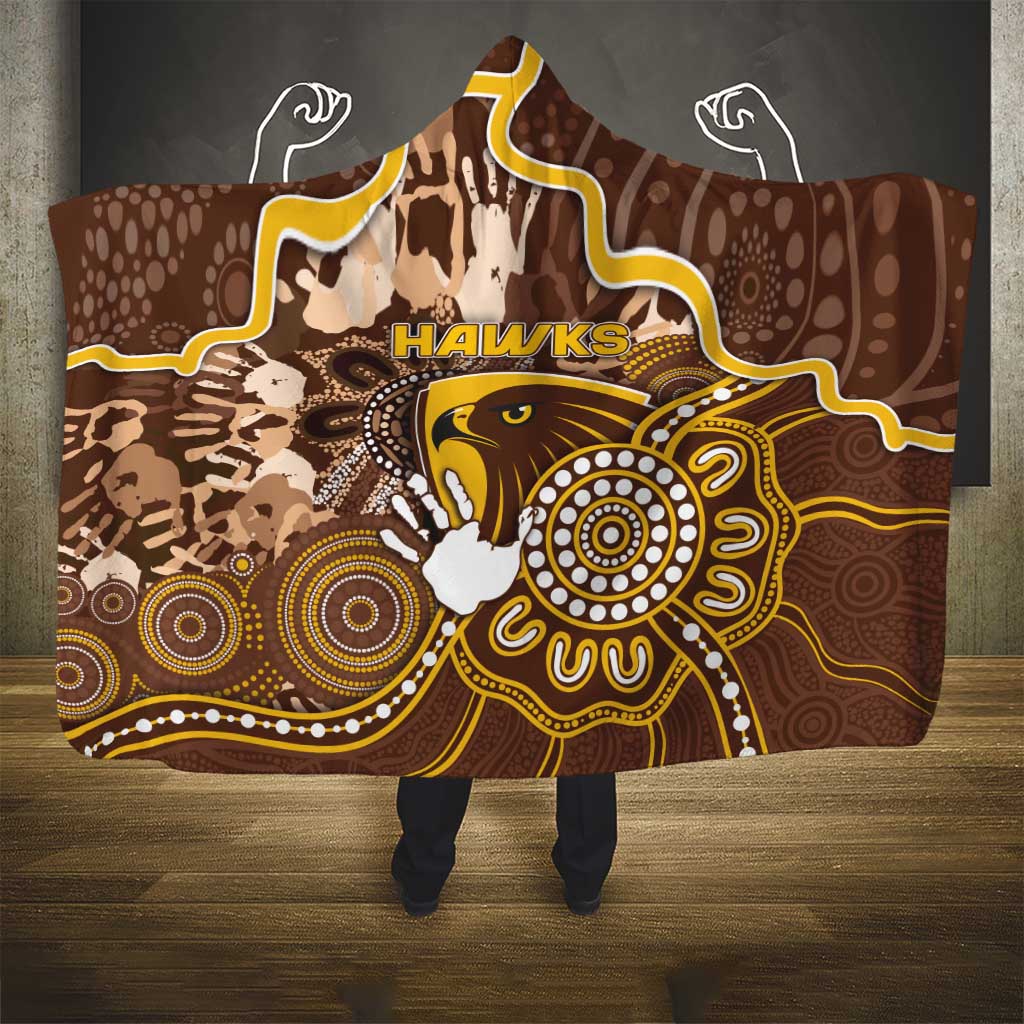 Hawks Football Hooded Blanket Aboriginal Dot Art Pattern