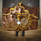 Hawks Football Hooded Blanket Aboriginal Dot Art Pattern