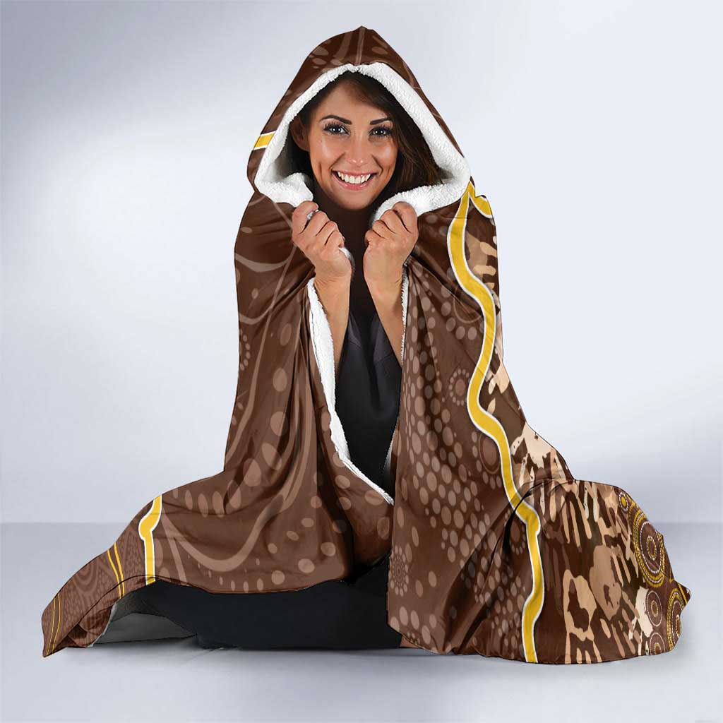 Hawks Football Hooded Blanket Aboriginal Dot Art Pattern