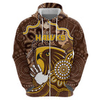 Custom Hawks Football Hoodie Aboriginal Dot Art Pattern