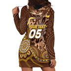 Custom Hawks Football Hoodie Dress Aboriginal Dot Art Pattern