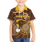Custom Hawks Football Kid Hawaiian Shirt Aboriginal Dot Art Pattern