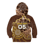 Custom Hawks Football Kid Hoodie Aboriginal Dot Art Pattern