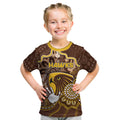 Custom Hawks Football Kid T Shirt Aboriginal Dot Art Pattern