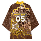 Custom Hawks Football Kimono Aboriginal Dot Art Pattern