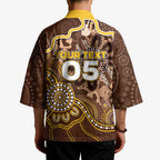 Custom Hawks Football Kimono Aboriginal Dot Art Pattern