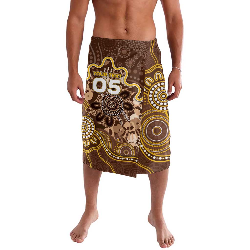 Custom Hawks Football Lavalava Aboriginal Dot Art Pattern