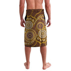 Custom Hawks Football Lavalava Aboriginal Dot Art Pattern