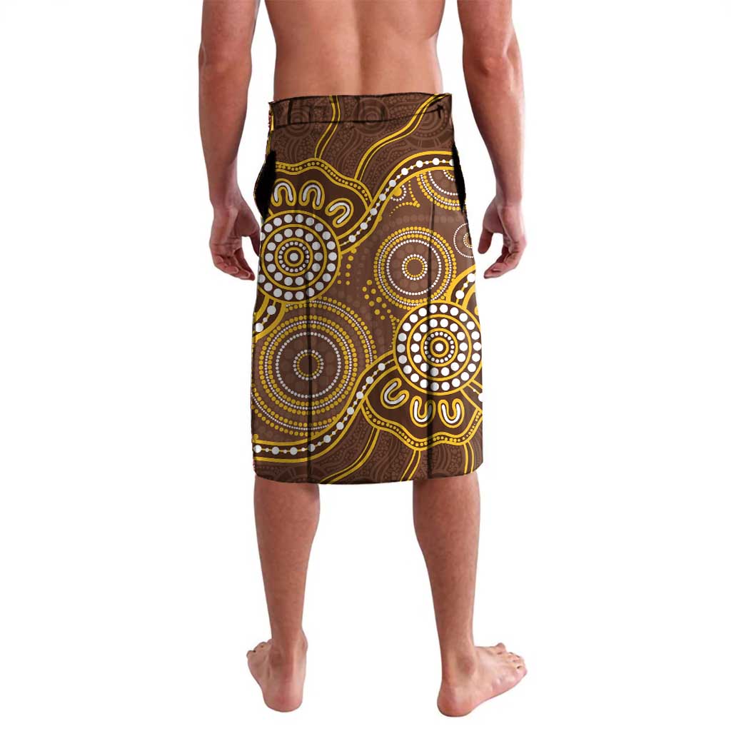 Custom Hawks Football Lavalava Aboriginal Dot Art Pattern