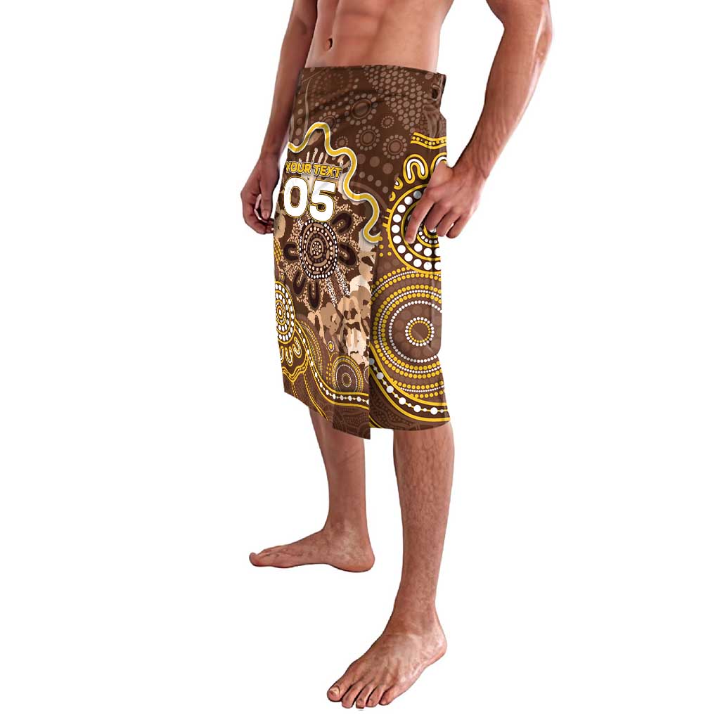 Custom Hawks Football Lavalava Aboriginal Dot Art Pattern