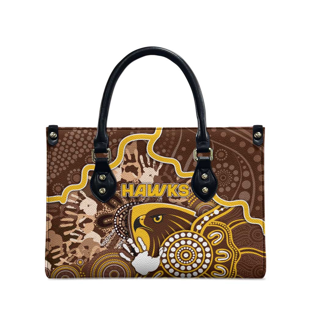 Hawks Football Leather Bag Aboriginal Dot Art Pattern