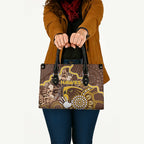 Hawks Football Leather Bag Aboriginal Dot Art Pattern
