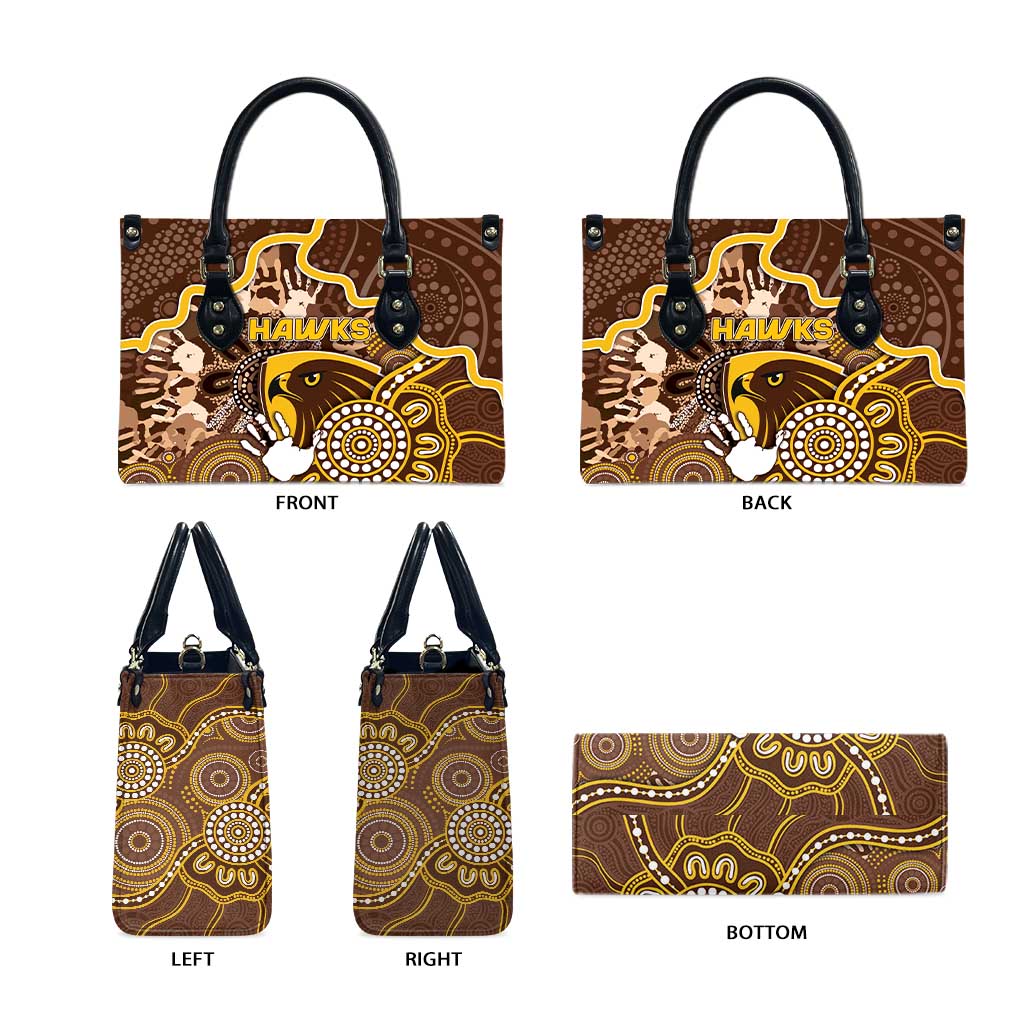 Hawks Football Leather Bag Aboriginal Dot Art Pattern