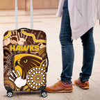 Hawks Football Luggage Cover Aboriginal Dot Art Pattern