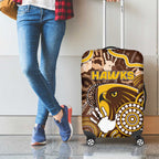 Hawks Football Luggage Cover Aboriginal Dot Art Pattern