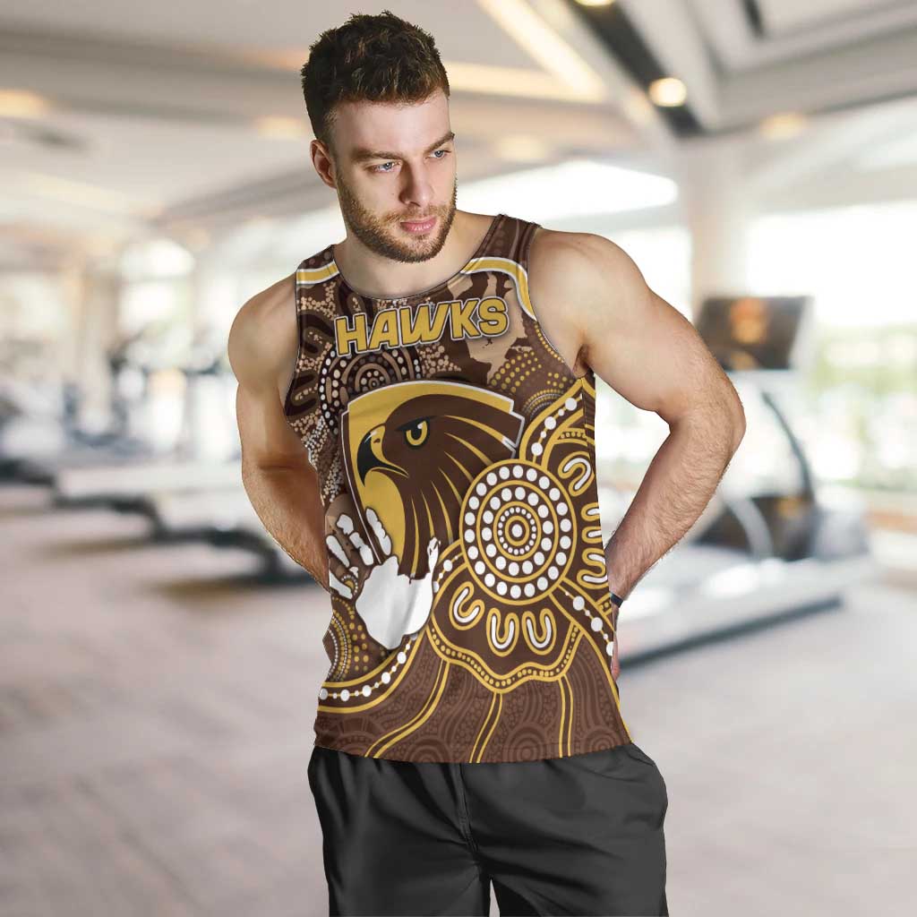 Custom Hawks Football Men Tank Top Aboriginal Dot Art Pattern
