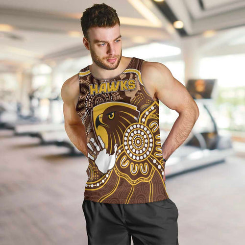 Custom Hawks Football Men Tank Top Aboriginal Dot Art Pattern